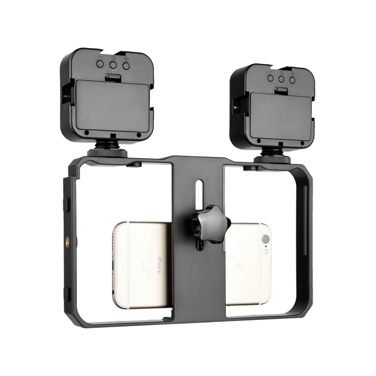 YELANGU PC201 YLG1801A Vlogging transmisión en vivo luz LED para selfies Smartphone Video Rig mango estabilizador kits de soporte de plástico, PC201