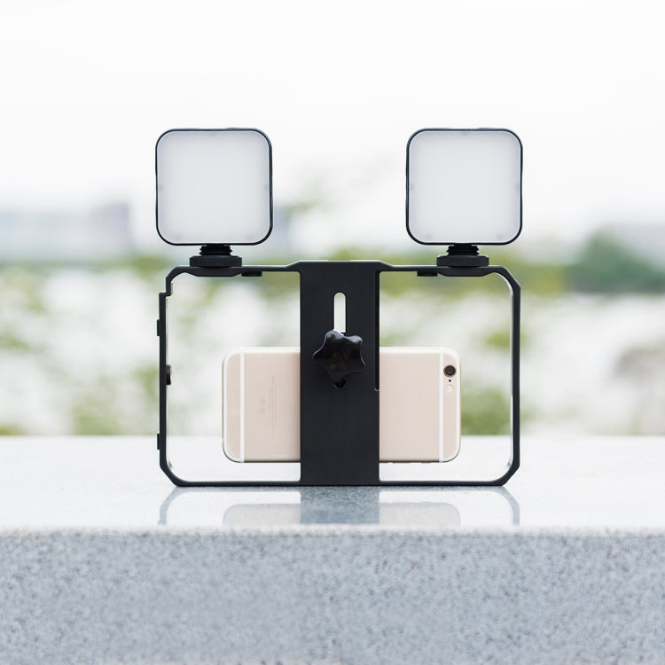 YELANGU PC201 YLG1801A Vlogging transmisión en vivo luz LED para selfies Smartphone Video Rig mango estabilizador kits de soporte de plástico, PC201