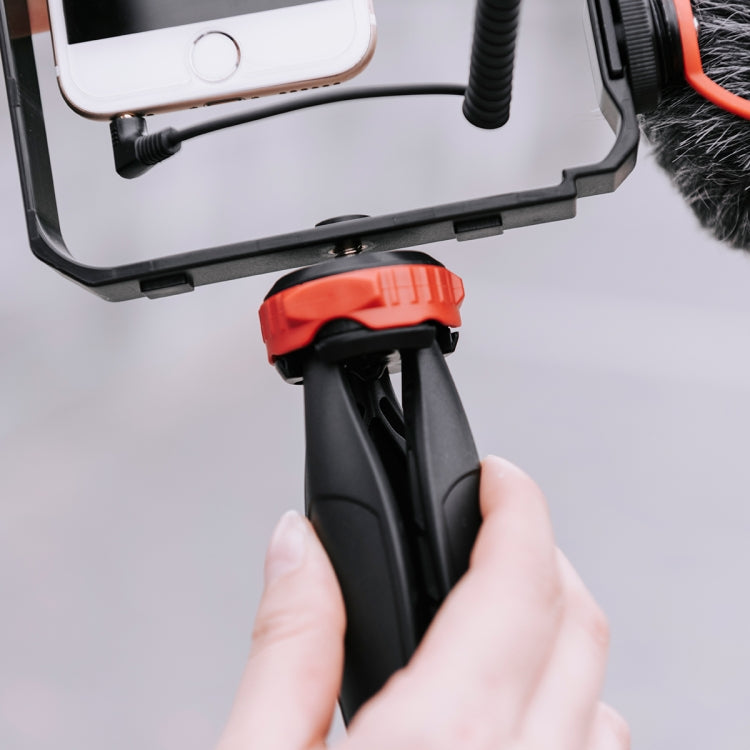 YELANGU PC203 YLG1801C Vlogging transmisión en vivo LED Selfie luz Smartphone Video Rig mango estabilizador plástico soporte trípode Kits, PC203