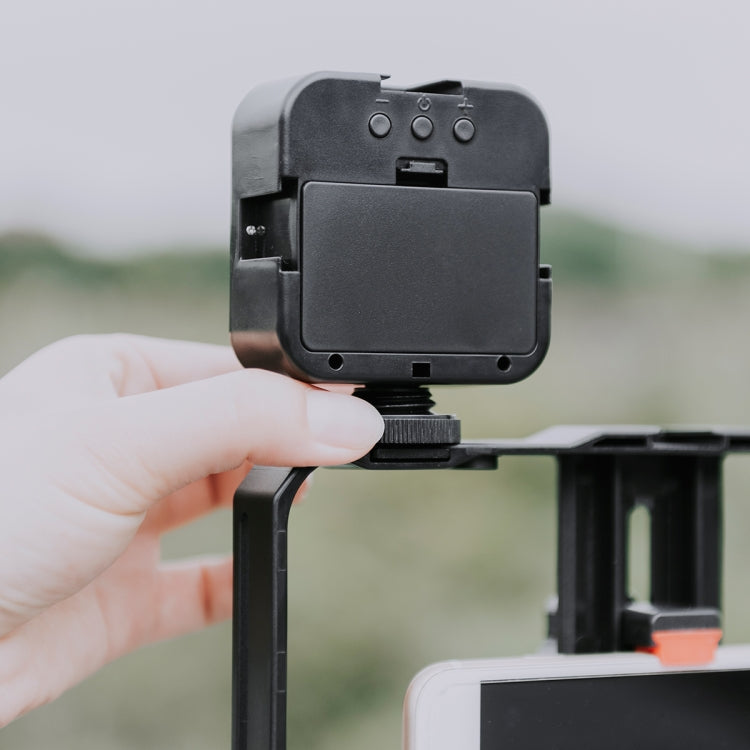 YELANGU PC203 YLG1801C Vlogging transmisión en vivo LED Selfie luz Smartphone Video Rig mango estabilizador plástico soporte trípode Kits, PC203