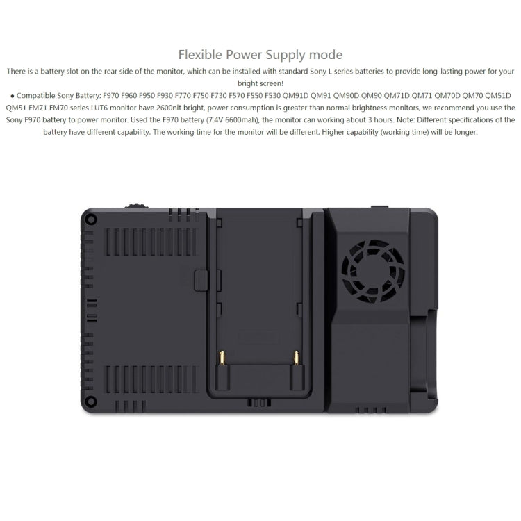 FEELWORLD LUT6 1920x1080 2600 nits Pantalla IPS de 6 pulgadas HDMI 4K Control táctil Cámara Monitor de campo, LUT6