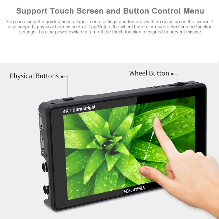 FEELWORLD LUT6S 1920x1080 2600 nits Pantalla IPS de 6 pulgadas HDMI 4K Pantalla táctil SDI HDI Cámara Monitor de campo, LUT6S