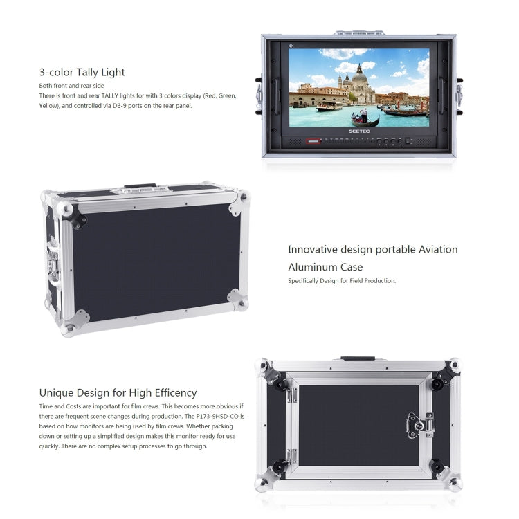 SEETEC P173-9HSD-CO 1920x1080 17,3 pulgadas SDI / HDMI 4K nivel de transmisión cámara de fotografía profesional Monitor de campo, P173-9HSD-CO