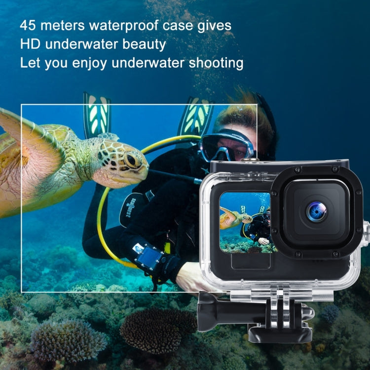 Funda protectora impermeable de 45 m con hebilla, montaje básico y tornillo para GoPro HERO10 Black / HERO9 Black, For GoPro HERO9 Black