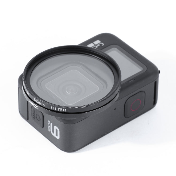 RUIGPRO para GoPro HERO10 Black / HERO9 Black Filtro de lente UV profesional de 52 mm con anillo adaptador de filtro y tapa de lente