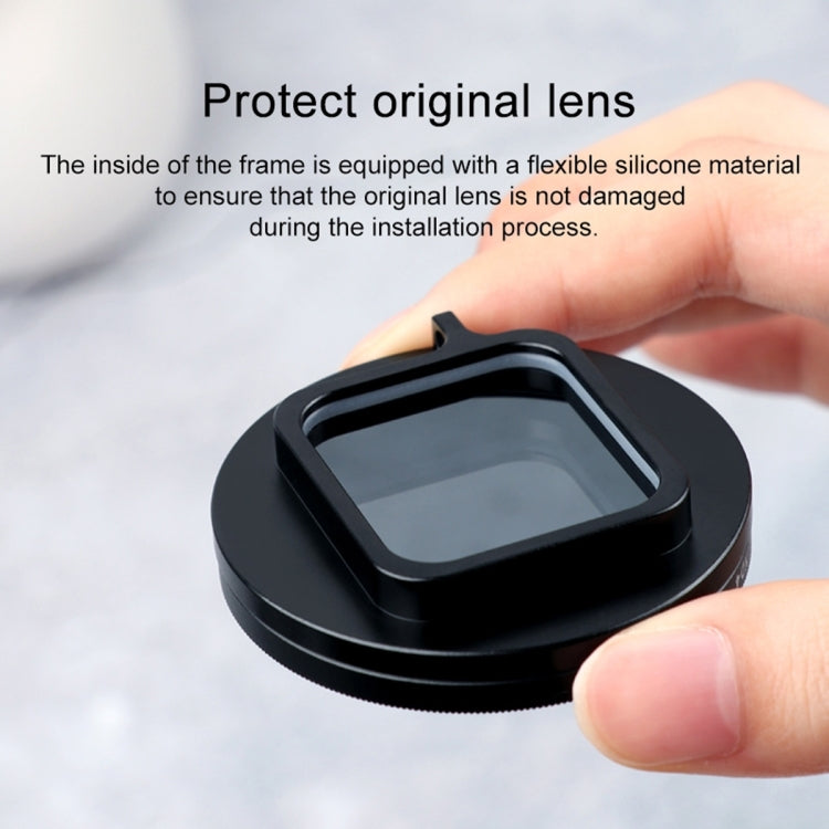 RUIGPRO para GoPro HERO10 Black / HERO9 Black Filtro de lente UV profesional de 52 mm con anillo adaptador de filtro y tapa de lente