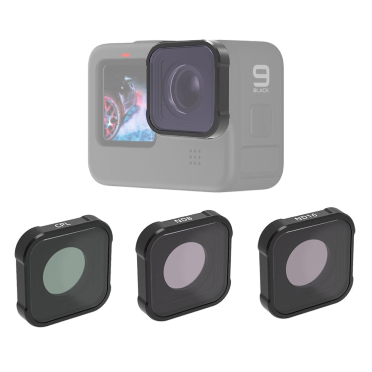 Filtro de lente JSR KB Series CPL+ND8+ND16 para GoPro HERO10 Negro / HERO9 Negro, 3-in-1