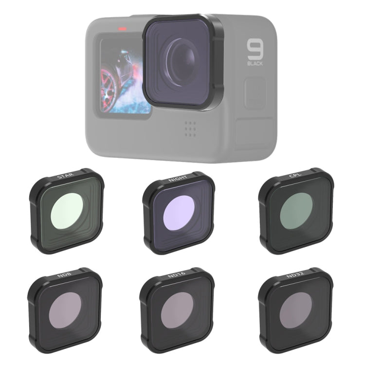 JSR KB Series STAR+CPL+NIGHT+ND8+ND16+ND32 Filtro de lente para GoPro HERO10 Negro / HERO9 Negro, 6-in-1