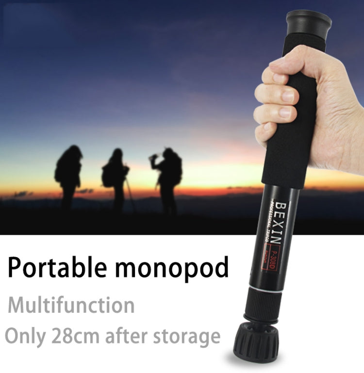 BEXIN P308D Soporte monopié de aleación de aluminio para cámara DSLR portátil de viaje al aire libre, P308D