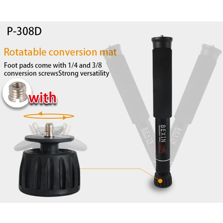 BEXIN P308D Soporte monopié de aleación de aluminio para cámara DSLR portátil de viaje al aire libre, P308D
