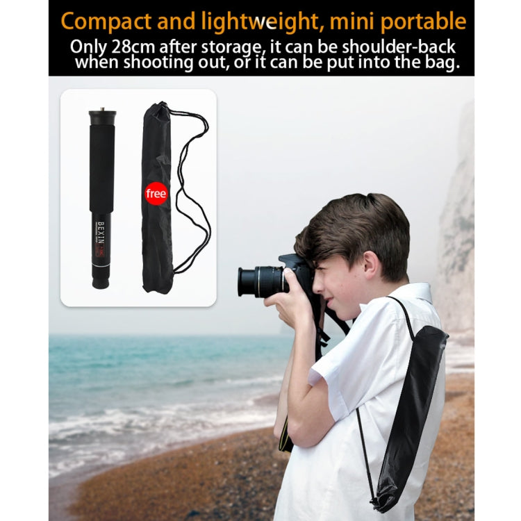 BEXIN P308D Soporte monopié de aleación de aluminio para cámara DSLR portátil de viaje al aire libre, P308D