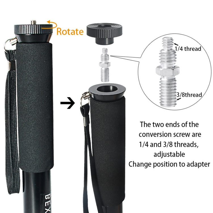 BEXIN P308 Soporte monopié de aleación de aluminio para cámara DSLR portátil de viaje al aire libre, P308
