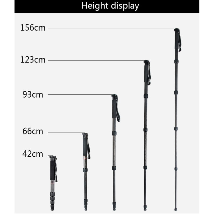 BEXIN MCS285 Soporte monopié de fibra de carbono para cámara DSLR portátil de viaje al aire libre, MCS285