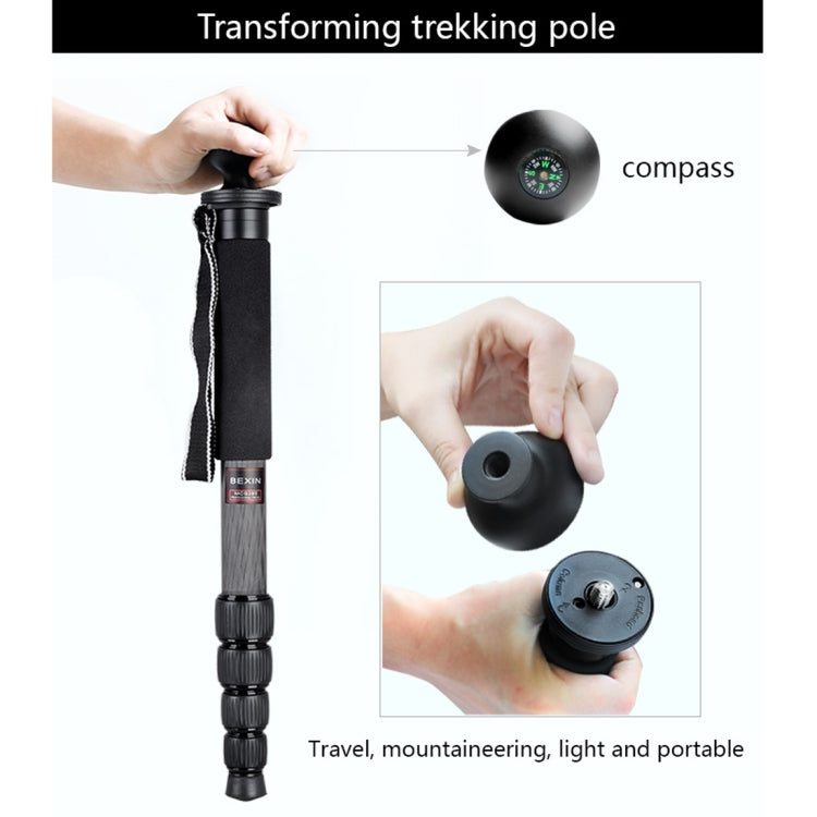 BEXIN MCS285 Soporte monopié de fibra de carbono para cámara DSLR portátil de viaje al aire libre, MCS285