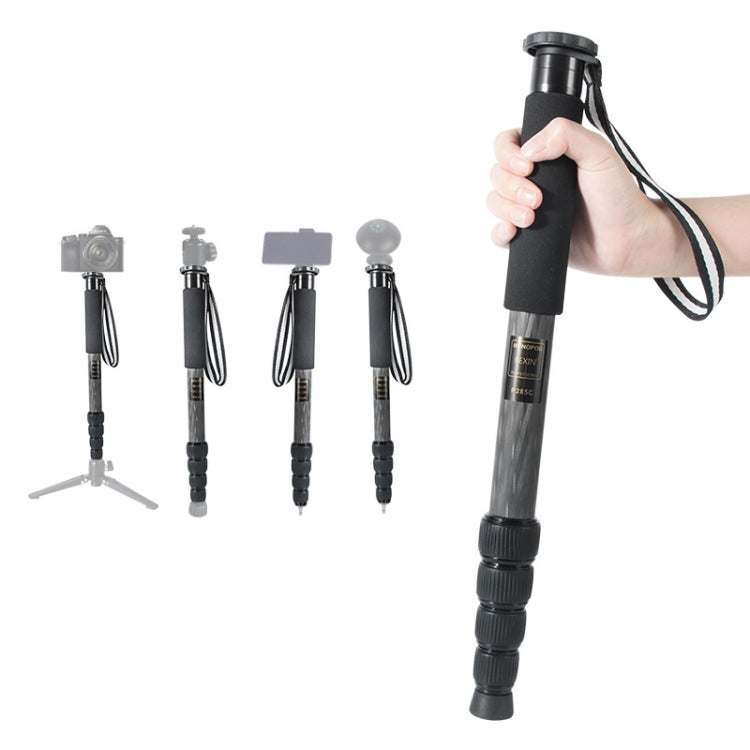 BEXIN P285-C Soporte monopié de fibra de carbono para cámara DSLR portátil de viaje al aire libre, P285-C
