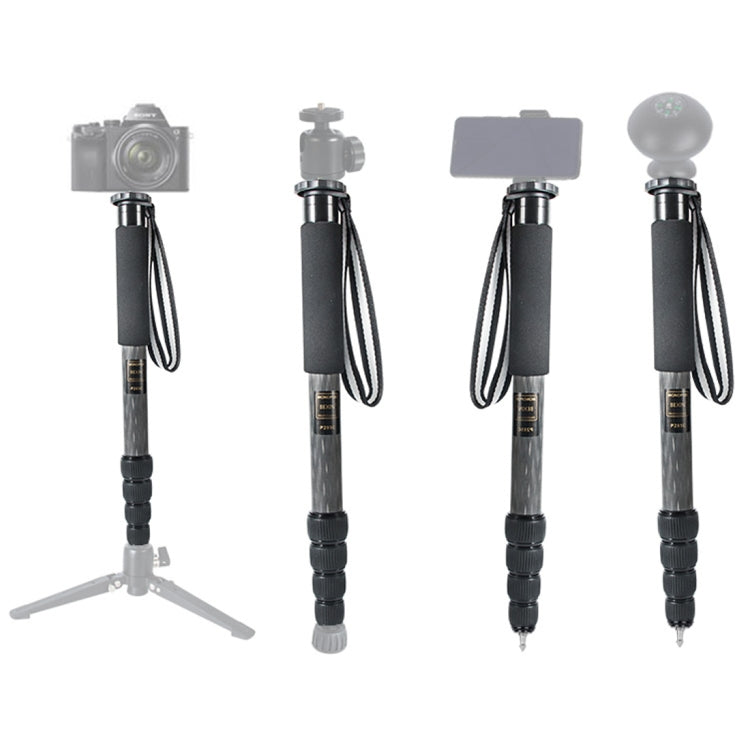 BEXIN P285-C Soporte monopié de fibra de carbono para cámara DSLR portátil de viaje al aire libre, P285-C