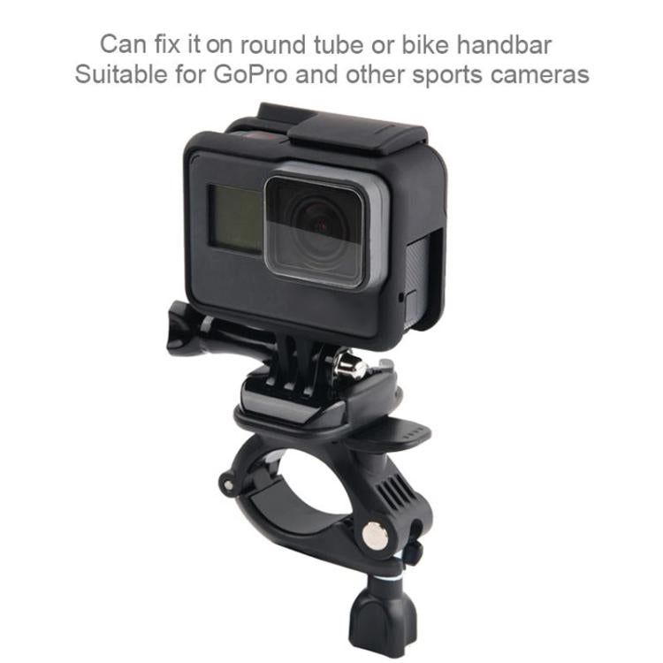 GP435 Soporte de fijación para manillar de bicicleta y motocicleta de tamaño pequeño para GoPro Hero11 Black / HERO10 Black /9 Black /8 Black /7/6/5/5 Session /4 Session /4/3+ /3/2/1, DJI Osmo Action y otrosCámaras de acción, GP435
