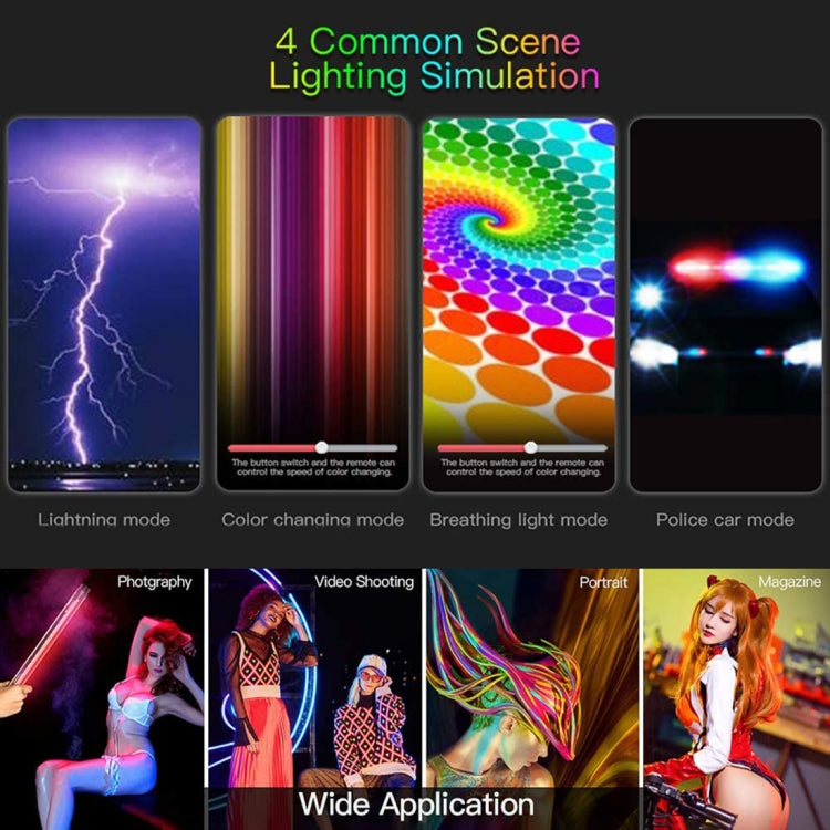 LUXCeO P7RGB Pro Foto Colorida LED Stick Luz de Video Control de Aplicación Temperatura de Color Ajustable Luz de Relleno LED de Mano Impermeable con Control Remoto, P7RGB Pro