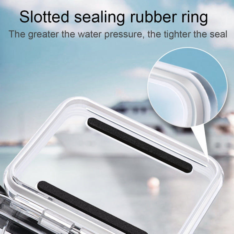 Para GoPro HERO8 Funda protectora negra resistente al agua de 45 m con hebilla Montaje básico y tornillo y empuñadura flotante Bobber y correa e inserciones antivaho, Transparent HERO8 Case