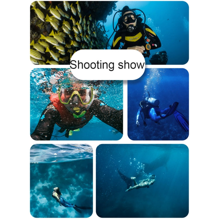 Para GoPro HERO8 Funda protectora negra resistente al agua de 45 m con hebilla Montaje básico y tornillo y empuñadura flotante Bobber y correa e inserciones antivaho, Transparent HERO8 Case