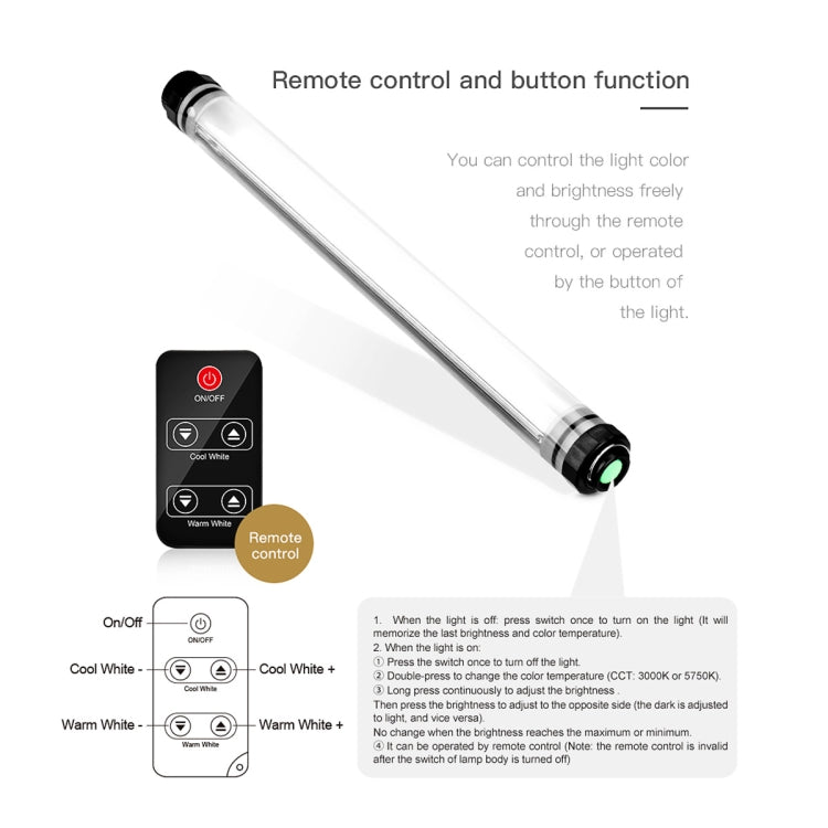 LUXCeO P7 Luz de relleno LED de mano resistente al agua con luz LED para fotografía y temperatura de doble Color con Control remoto, P7