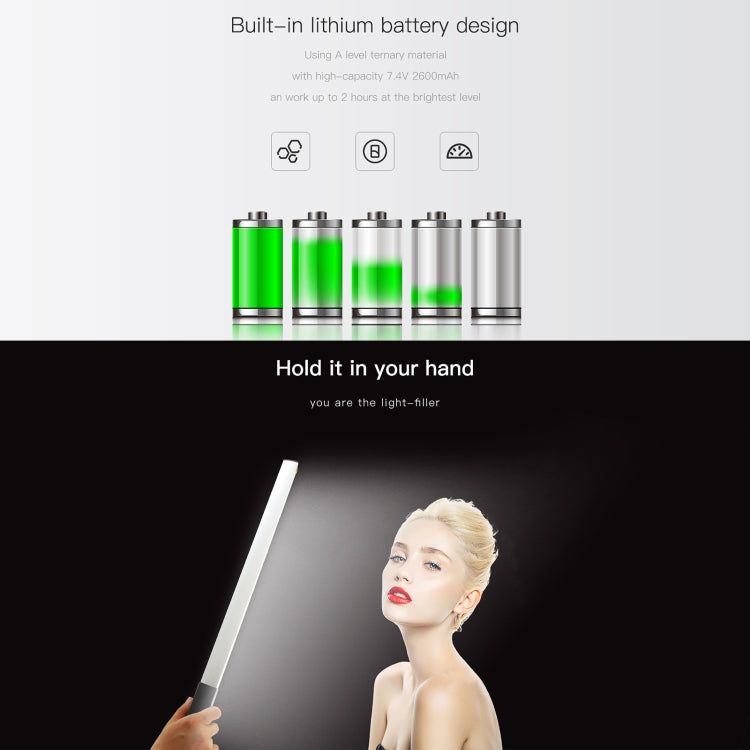 LUXCeO Q508S Temperatura de doble color 1000LM Foto LED Stick Luz de video Luz de relleno LED de mano Lámpara de iluminación de flash, Q508S