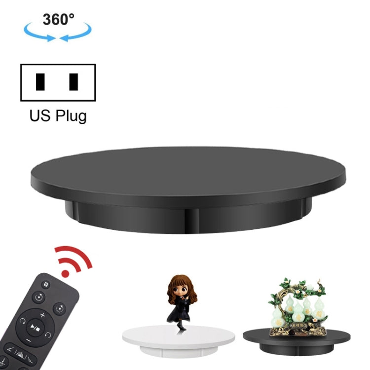 Soporte de exhibición giratorio eléctrico de 42 cm, accesorios para grabación de videos, placa giratoria, carga: 100 kg, alimentación enchufable, enchufe de EE. UU., 42cm, US Plug