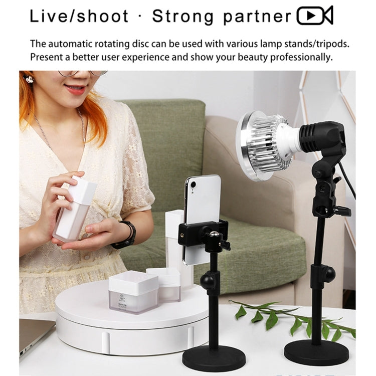 Soporte de exhibición giratorio eléctrico de 42 cm, accesorios para grabación de videos, placa giratoria, carga: 100 kg, alimentación enchufable, enchufe de EE. UU., 42cm, US Plug