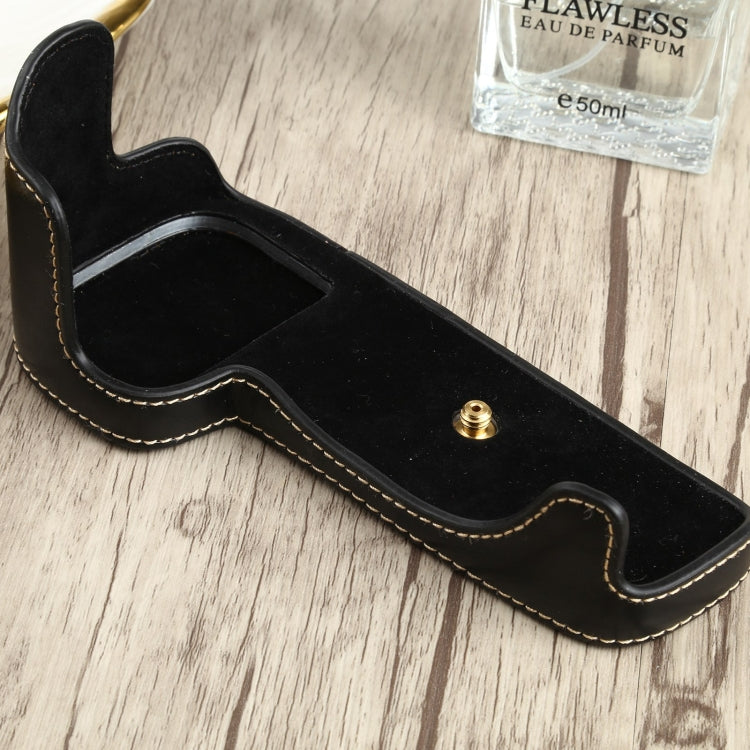 Base de media funda para cámara de cuero PU con rosca de 1/4 de pulgada para Canon EOS 90D, For Canon EOS 90D