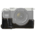 Base de media funda para cámara de cuero PU con rosca de 1/4 de pulgada para Sony ILCE-7C/A7C, For Sony ILCE-7C/A7C