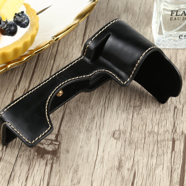 Base de media funda para cámara de cuero PU con rosca de 1/4 de pulgada para Sony ILCE-7C/A7C, For Sony ILCE-7C/A7C