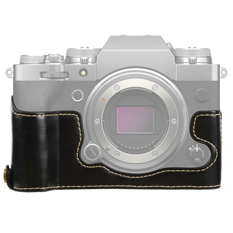 Base de media caja para cámara de cuero PU con rosca de 1/4 de pulgada para FUJIFILM X-T4, For FUJIFILM X-T4