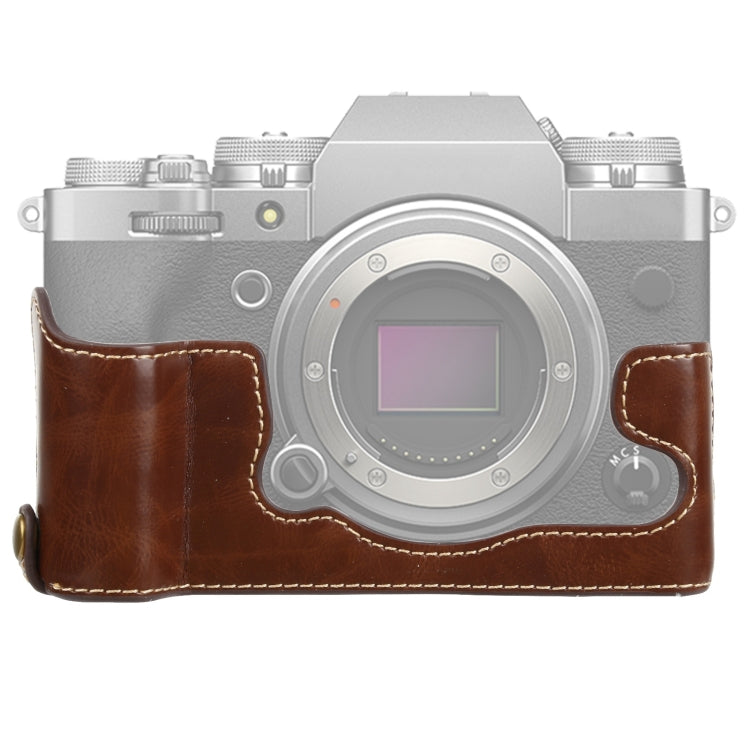 Base de media caja para cámara de cuero PU con rosca de 1/4 de pulgada para FUJIFILM X-T4, For FUJIFILM X-T4