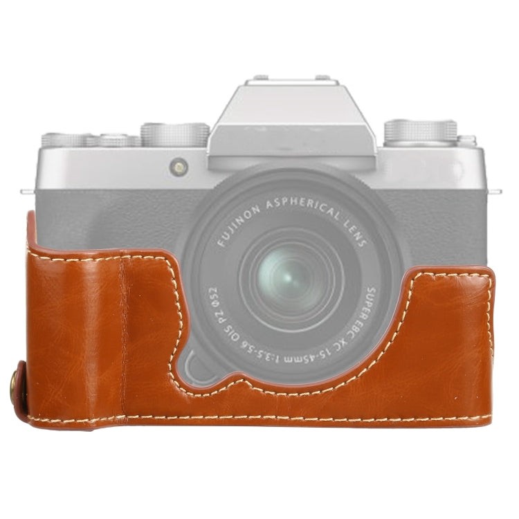 Base de media caja para cámara de cuero PU con rosca de 1/4 de pulgada para FUJIFILM XT200, For FUJIFILM XT200