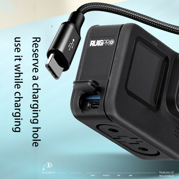 Cubierta de interfaz lateral de batería de aleación de aluminio RUIGPRO para GoPro HERO10 Black / HERO9 Black, Aluminum Alloy Side Cover