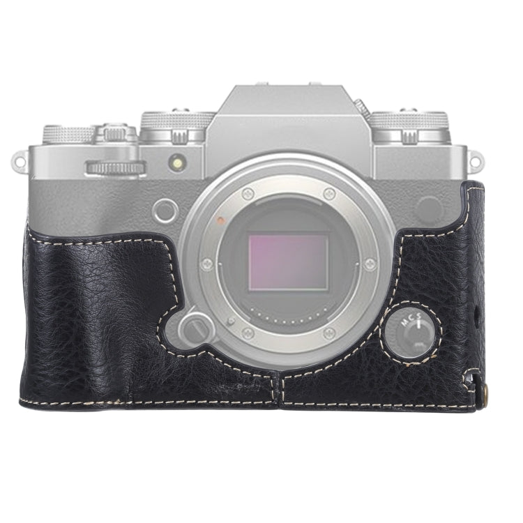 Base de media caja para cámara de cuero PU con textura Litchi de hilo de 1/4 pulgadas para FUJIFILM X-T4, For FUJIFILM X-T4 Litchi