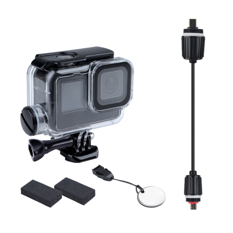 Para GoPro HERO10 Black / HERO9 Black Funda carcasa impermeable con carga de 30 m con hebilla, montaje básico y tornillo, For GoPro HERO9 Black / Charging