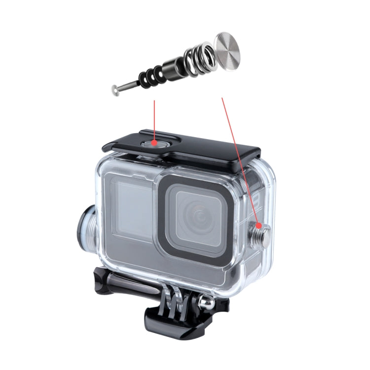 Para GoPro HERO10 Black / HERO9 Black Funda carcasa impermeable con carga de 30 m con hebilla, montaje básico y tornillo, For GoPro HERO9 Black / Charging