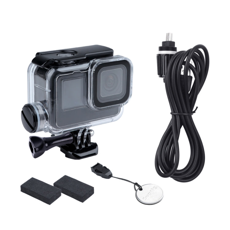 Para GoPro HERO10 Black / HERO9 Black Funda carcasa impermeable con carga de 30 m con hebilla, montaje básico y tornillo, For GoPro HERO9 Black / Charging