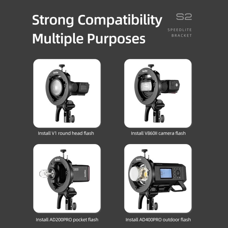Godox S2 Speedlite tipo S soporte Bowens montaje Flash tipo S soporte