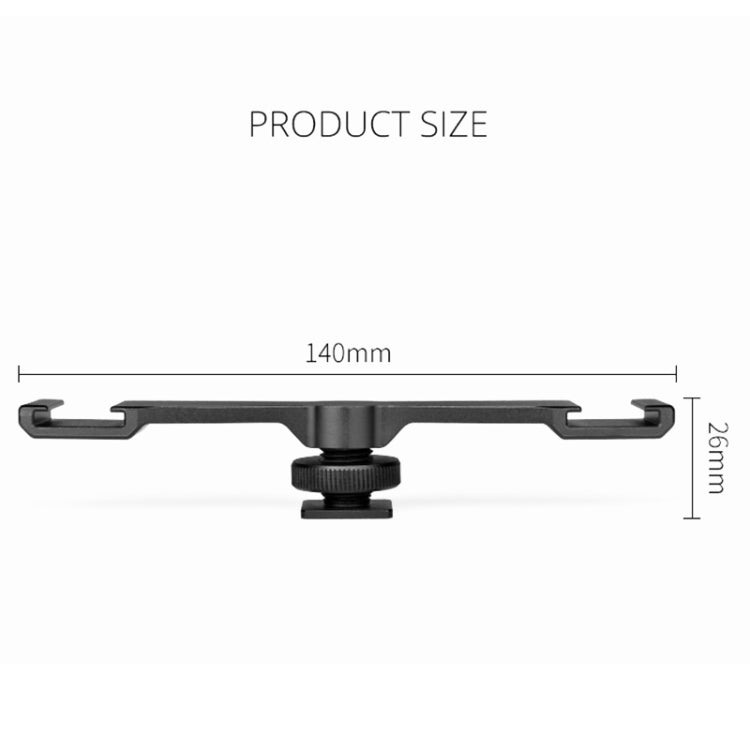 YELANGU A641 Zapata fría a adaptador de montaje de zapata fría dual Soporte de extensión de aleación de aluminio, Cold Shoe to Dual Cold Shoe
