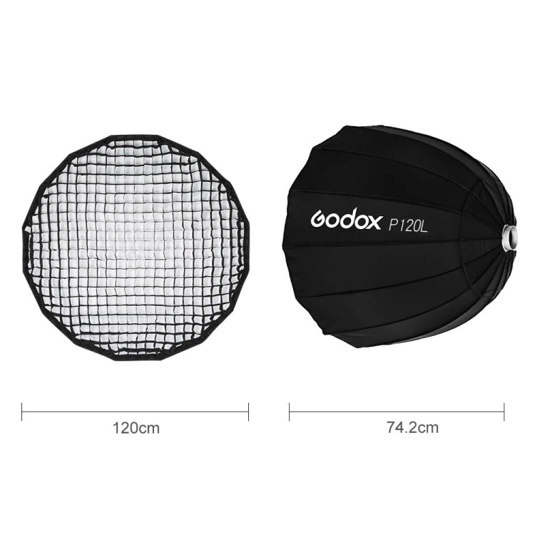Godox P120L diámetro 120cm difusor reflector parabólico Softbox para Flash Speedlite de estudio Softbox, P120L