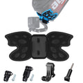 Adaptador de montaje para casco tipo mariposa con brazo pivotante de 3 vías, hebilla con gancho en J y tornillo largo para GoPro Hero11 Black / HERO10 Black /9 Black /8 Black /7/6/5/5 Session /4 Session /4/3+ /3/2 /1, DJI Osmo Action y otras cámaras de...