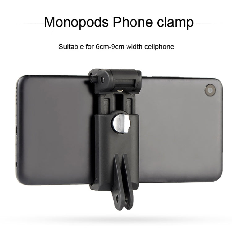 Selfie Sticks Monopods Mount Phone Clamp para iPhone, Samsung, HTC, Sony, LG y otros teléfonos inteligentes, rango de clip: 6-9 cm, Phone Clamp