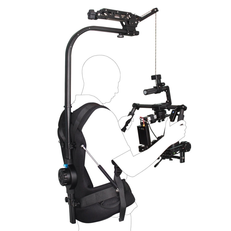 YELANGU B100 Sistema de soporte de cámara con chaleco estabilizador con cabezal amortiguador para cámaras DSLR y DV, carga: 8-18 kg, With Damping Head, Load: 8-18kg
