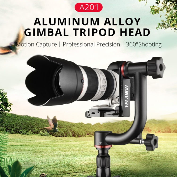 YELANGU A201 Cabezal de trípode con cardán horizontal de 360 grados para cámaras DV y SLR, A201