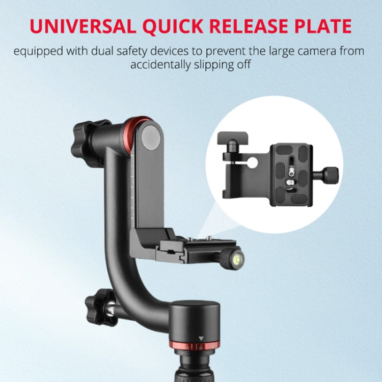 YELANGU A201 Cabezal de trípode con cardán horizontal de 360 grados para cámaras DV y SLR, A201