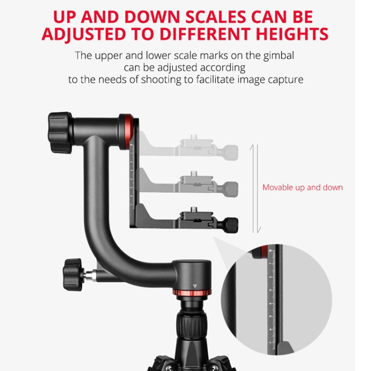 YELANGU A201 Cabezal de trípode con cardán horizontal de 360 grados para cámaras DV y SLR, A201