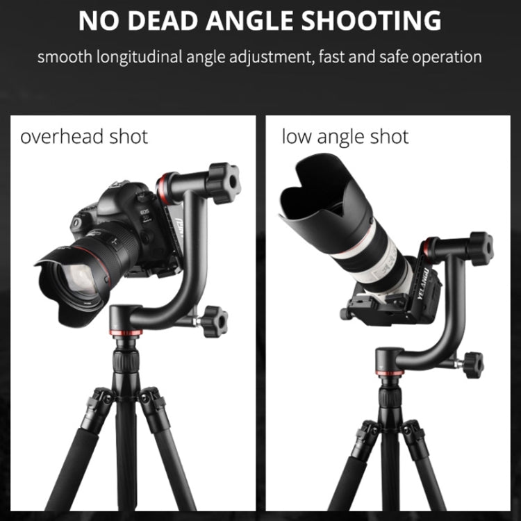 YELANGU A201 Cabezal de trípode con cardán horizontal de 360 grados para cámaras DV y SLR, A201