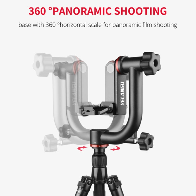 YELANGU A201 Cabezal de trípode con cardán horizontal de 360 grados para cámaras DV y SLR, A201
